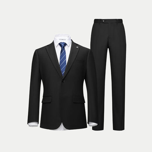 Heilan House (HLA) suit men's spring and autumn business gentleman fashion men's groom wedding suit jacket trousers two-piece set black 02 (suit + trousers) 170B /92B (46B) recommended 63~68kg