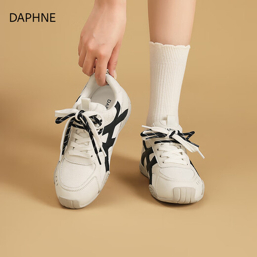 
Daphne double-lace-up thick sole height-enhancing 4CM German training shoes for women 2025 autumn new couple shoes non-slip and durable versatile shoes off-white 37
