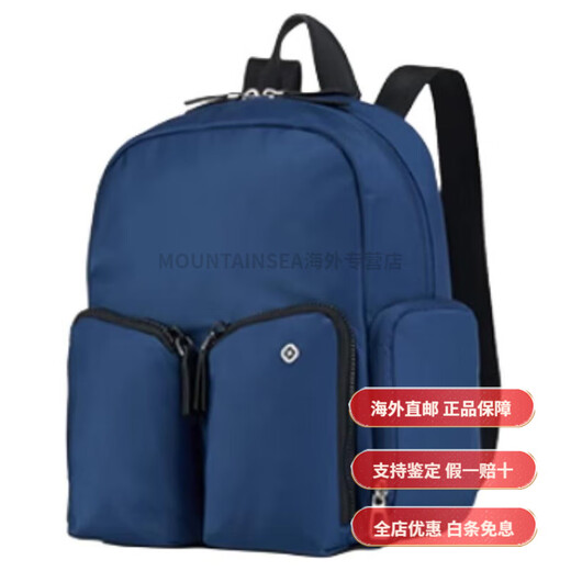 Samsonite Solid Color Leichte und langlebige Stoff -Rucksack mittelgroße Paarstil bei Männern und Frauen Indigo Blau modische und luxuriöse Basispakete (Tasche)