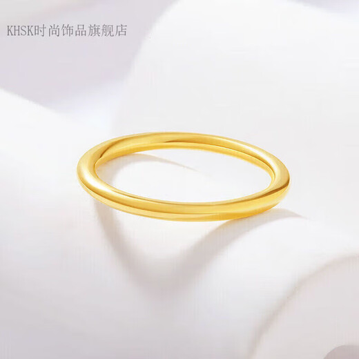 KHSK Old Phoenix 999 Gold Pure Gold Ring Sansheng III Ring for Men and Women Valentine's Day Gift (Pure Gold 999) No. 21 Ring 1g