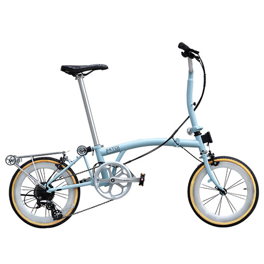 OEMG German imported Xiaobu 16-inch 349 folding bicycle, ultra-light portable variable speed bicycle, can be retro, Christmas green 9-speed, 16 inches 16 inches