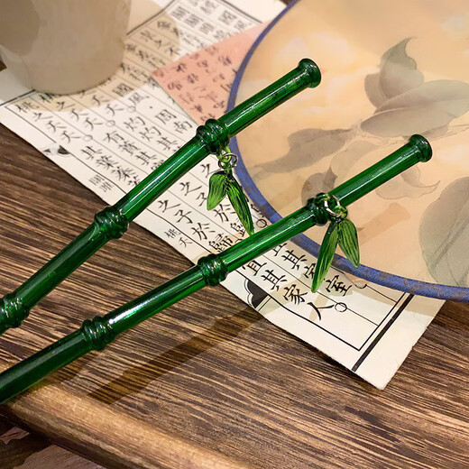 Yongye Xinghe Miaomiao same style hairpin, ancient style versatile bamboo hairpin, cool and temperament popular headwear for women, ancient style bamboo hairpin 1 pack