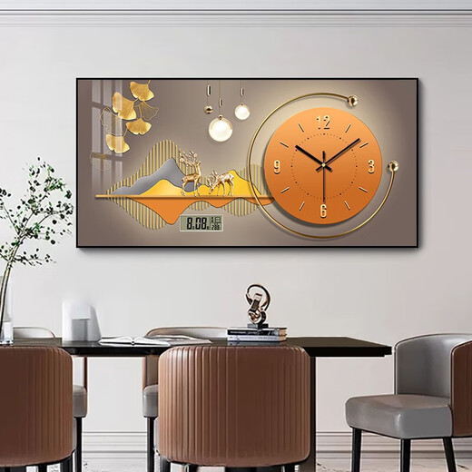 
Yaoshijia painting light luxury electric meter box decoration painting with clock and watch household electronic perpetual calendar clock cover distribution box power switch box hanging painting JD121.27 perpetual calendar + watch 80*40cm (cover 70*30) lift cover/strip black frame