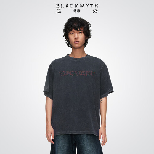 Black Myth Guangzhi short-sleeved T-shirt Black Myth Wukong official peripheral clothing Men and women same style print casual and loose L