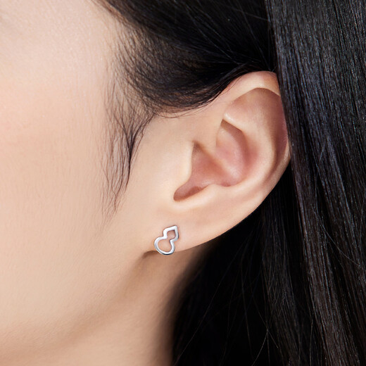 Lukfook Jewelry Platinum Earrings Gourd Platinum 950 Hollow Earrings Price Approximately 1.35g