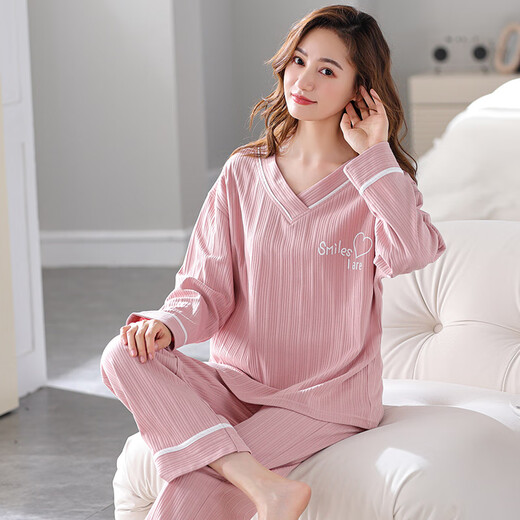 MUJI COM无印良品MUJ同款韩版可外穿长袖套装可爱学生大码夏秋冬款家居服 GXT9928 M (建议75-95斤)