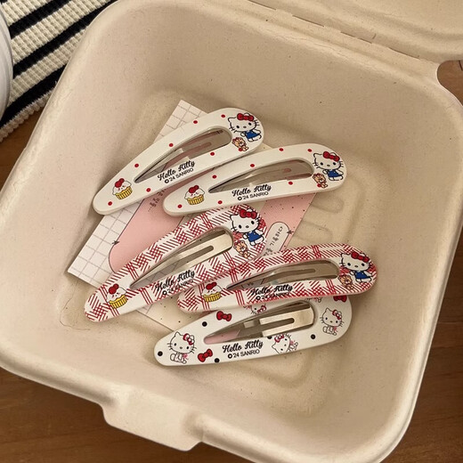 Girly Heart Sanrio Hello Kitty Water Drop BB Clip Fun Hair Clip Bangs Side Clip Versatile Small Fresh Hair Accessories for Women Hello Kitty BB Clip 8 Pack