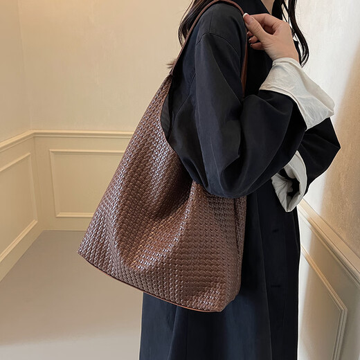 viney品牌托特包包女包大容量编织包单肩生日礼物送女友老婆 【咖色】高级感实用通勤腋下包 轻奢时尚百搭休闲手提大包
