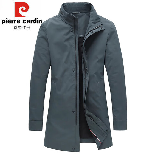 皮尔卡丹（pierre cardin）2025春秋季新款立领风衣男中长款高端商务休闲男装上衣绅士外套 黑色 2XL 185/100XXL