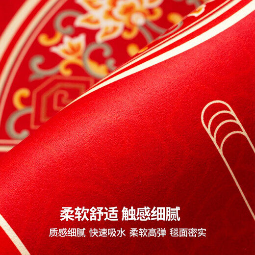 新年款五福临门入户门地垫进门口硅藻泥吸水脚垫红色喜庆门垫地毯 幸福安康-NB-12129 私人订制无法退换/0.5