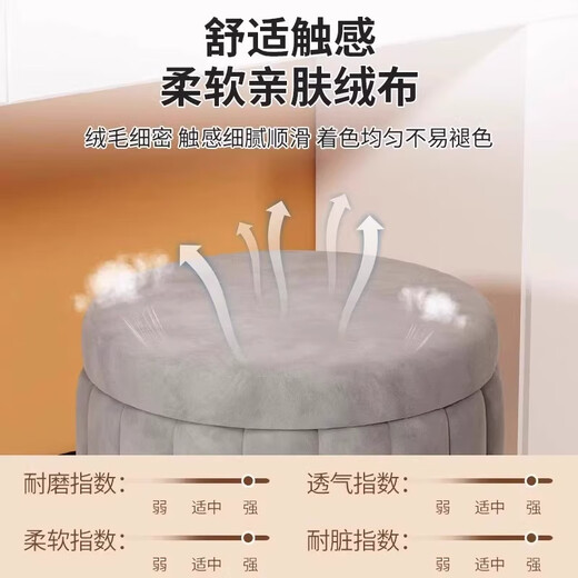 Mu Hanyue simple light luxury dressing stool leather stool round stool soft sitting home bedroom makeup stool living room sofa foot changing shoe stool