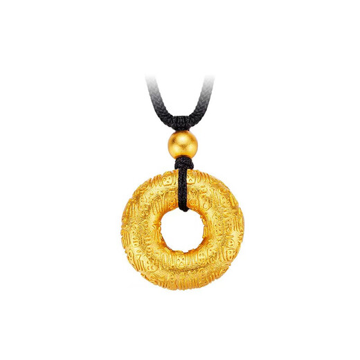 New Chinese style ancient gold Baifu safety buckle pendant Vietnamese sand gold men and women braided Baifu pendant Baifu safety buckle pendant