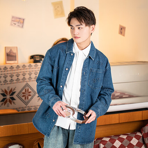 Meijia (MLB) Männer und Frauenelbe Denimjacke 2025 Neue Sportswear Fashion Ins Jacke Top Langarm Shirt 3Adrm0841-50ins xs