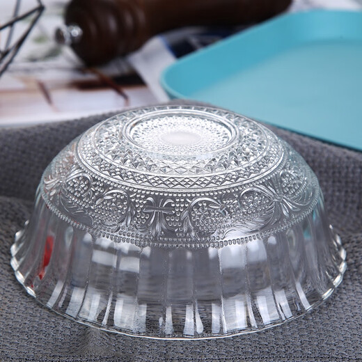
Yonghuan Home Glass Bowl Large Size Ice Powder Shrimp Sauce and Fairy Grass Creative Personalized Fruit Salad Bowl Exquisite Transparent Sweet Apple Bowl 16755CM 48 pieces