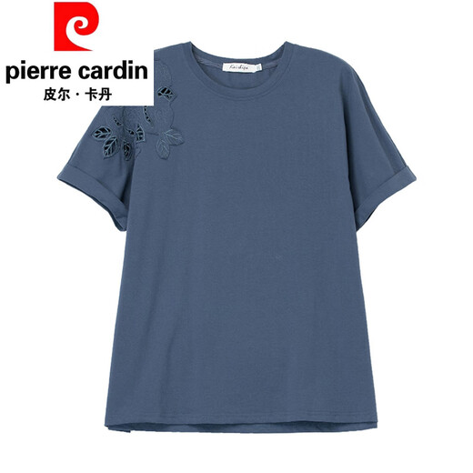 
Pier Cardin plus fat plus size middle-aged and elderly pure cotton T-shirt for women in summer short-sleeved loose solid color middle-aged mother fat MM full cotton t-blood white [KSP-9896] 4XL suitable for 160-180