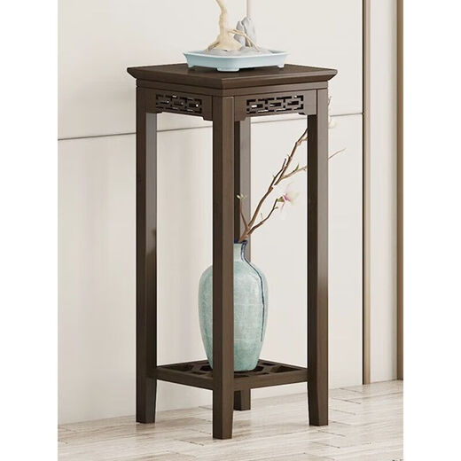Flower rack simple indoor solid wood flower pot rack living room Chinese antique floor-standing spider rack flower several balcony flower stand 50-high small carved antique flower table