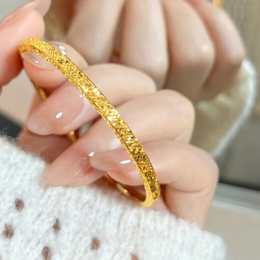 Chuhuang 9999 pure gold-plated silver ring bracelet gold store same style solid 24k gold non-fading gift for girlfriend on Valentine's Day 4mm wide - 62 ring opening 135-160 Jin Jin equals 0.5 kg, high quality