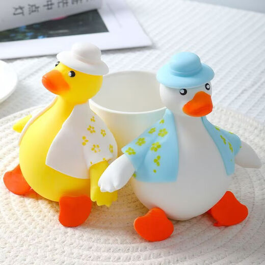 贾恩斯捏捏乐鸭子解压神器冲鸭沙雕鸭儿童成人玩具儿童节小礼物减压有趣 换装捏捏鸭2只【白色+黄色】