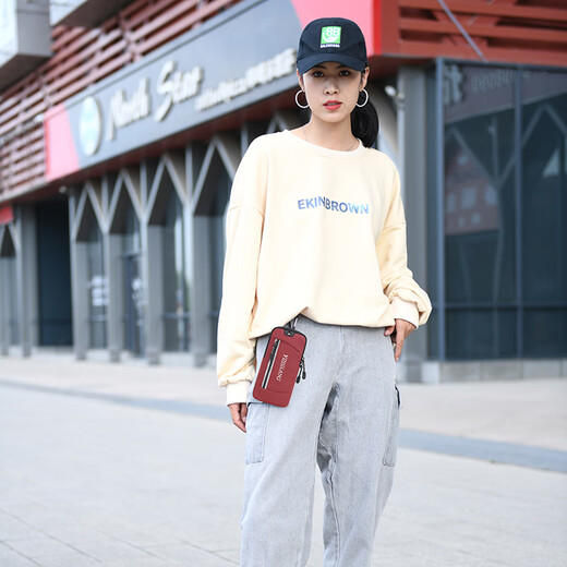 GPHF Japanese running mobile phone arm bag multi-functional wrist bag fitness equipment men's and women's water-repellent arm bag sports mobile phone bag red