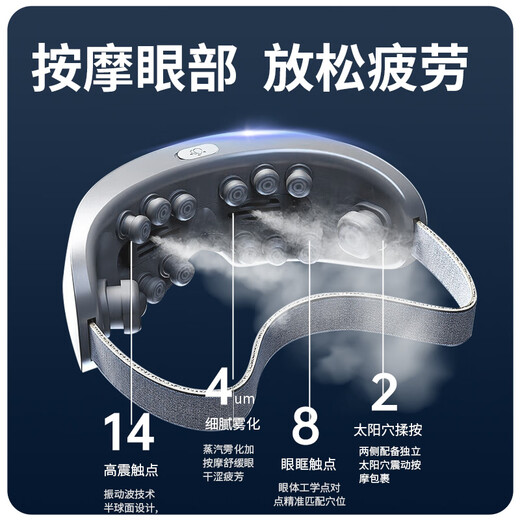 WayourCare German eye massager eye protection device hot compress eye mask eye steam atomization Father's Day gift point shock-type children's eye massager for mother girlfriend boy elder white gift box