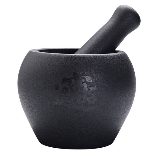 JPHZNB household natural black gold stone garlic pounder old-fashioned stone mortar garlic mortar bowl pound medicine jar garlic paste chili garlic grinder black gold stone mortar outer diameter 13 Jinbao water drops