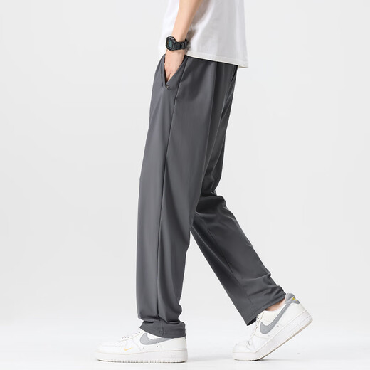 Pierre Cardin Herren Sommer Dünne Hosen Eis Seide Schnelltrockne Casual Hosen für Männer mit elastischen Long Long Herren-Schnellrockshosen 6629 Khaki 4xl [Empfohlen 180-200 Jin [Jin gleich 0,5 kg]]]