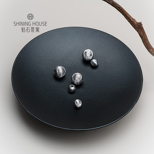 Diamond Family PT950 Platinum Cat's Eye Gold Beads Single Loose Beads DIY Braided Beads Bracelet Transfer Beads Accessories Gold Beads Gold Weight Approximately 0.2g