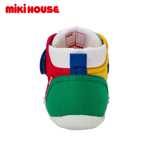 MIKIHOUSE Japanese-made baby toddler shoes for boys and girls, four-season antibacterial and antiviral rainbow color matching British style casual fashion multi-color one section 12.5 (suitable for feet 12cm long)