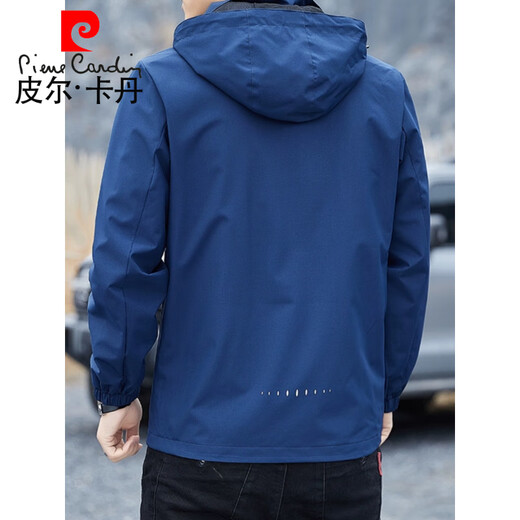 皮尔卡丹（pierre cardin）2025新款防风防水冲锋上衣男可脱卸帽风衣户外休闲夹克衫运动外套 6628【蓝色】 4XL 【推荐170-185斤】