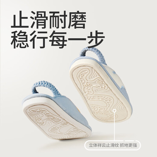 Shepherd children's slippers boys' silent indoor home shoes soft sole cartoon baby slippers cute girls' shoes lightweight bear blue 25 shoes inner length 16.5cm