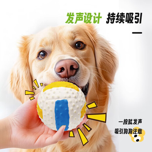 HELLOJOY Sound Ball Dog Toy Teething Resistant Bichon Latex Bichon Corgi Puppy Pet Self-Happiness Relief Artifact