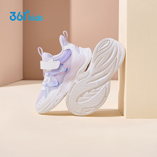 361 Children's Shoes Children's Sports Shoes 2025 Autumn Girls Light Soft Elastic Sweet Childlike Casual Shoes Purple 32
