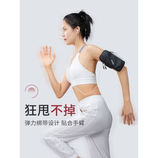 3跑步专用手机臂包健身装备手腕带手臂袋男女通用轻薄运动手机臂套 经典黑