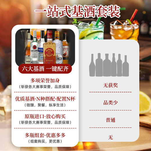 Ou Shuai’s Beverage Set, See the Cocktail Base Wine Set, Vodka Rum Tequila Gin, Imported Base Wine, See the Oumeica Edition (Give the Beverage Tool)
