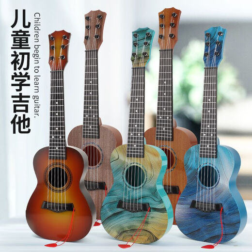 熊孩子的童年21寸儿童初学者吉他玩具可弹奏尤克里里启蒙音乐乐器玩具 六弦吉他[21寸56厘米]渐变蓝