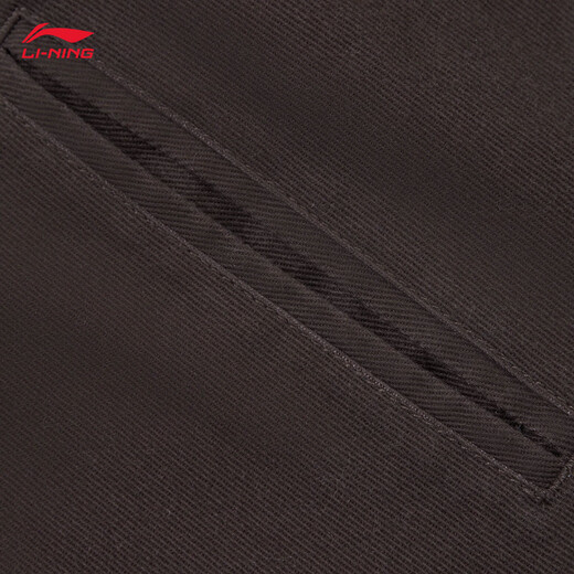 Li Ning Jacket Men's and Women's 25 Autumn New Skin Friendly Anti-Wrinkle Corduroy Lapel Retro Bath Style Sports Jacket Black and Brown-1 L