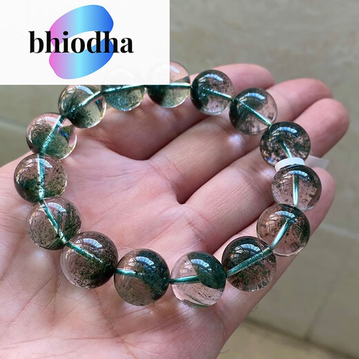 bhiodha天.然水晶手链女千层满天星聚宝盆半盆绿水晶手串男一物一 一物一图手链编号12596+