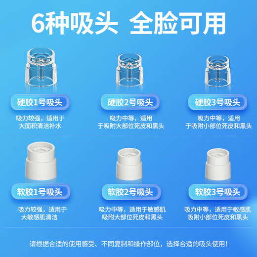 KONKA blackhead extractor, blackhead suction instrument, cleaning artifact, facial small bubble cleaning and beauty instrument, pore and acne cleaner for men and women, birthday gift for boyfriend and girlfriend, heated version - small bubble cleaner + bubble water + 6 kinds of suction heads + transparent base