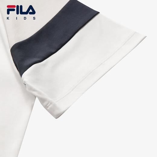 Fila Comfort Cotton Fila Children's Clothing Children's Short-Sleeved T-Shirt 2025 Summer New Boys' Knitted Tops Cloud Mushroom White-WT 140