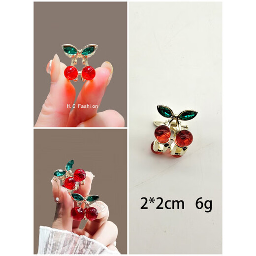 Nuevo estilo coreano de la mujer linda crystal rojo cherry internet celebridad pequeña clip clip clip bang clip de pelo de la frente de la frente de la frente