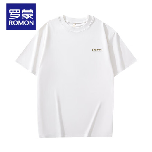 Camiseta de manga corta de manga corta de algodón de algodón de algodón de algodón puro de Romon para hombres para hombres de manga corta de manga corta para hombres.