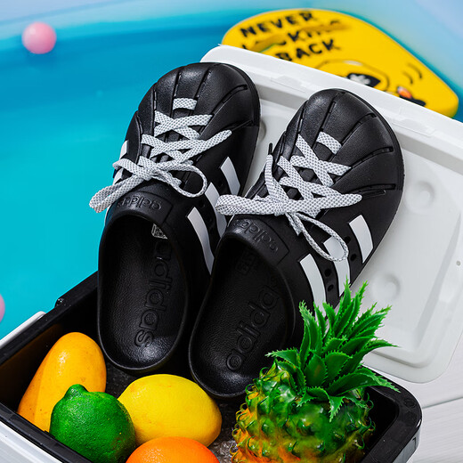 阿迪达斯 （adidas）三叶草拖鞋男女鞋 25夏新款贝壳头运动拖鞋休闲沙滩凉拖包头凉鞋 JH9848 36.5