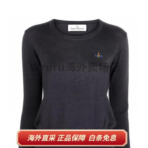 薇薇安·威斯特伍德（Vivienne Westwood）Logo印花套头圆领长袖毛衣 女款 灰色 灰色 XS