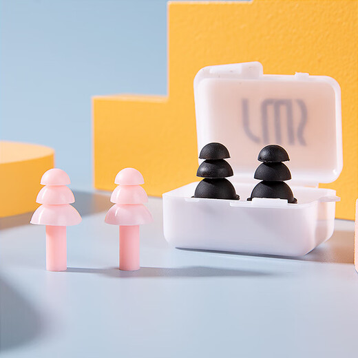 Shimeijia SMJ swimming nose clip earplugs, anti-choking swimming accessories, silicone waterproof earplugs, anti-falling, storage box, meat powder earplugs