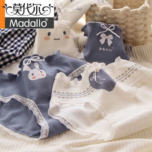 Modal children's underwear 12 junior high school 18-year-old girl college student sweet and cute girl cotton briefs summer 6623 blue rabbit butterfly 5 packs 150 M suitable for 50-85 Jin [Jin equals 0.5 kg]