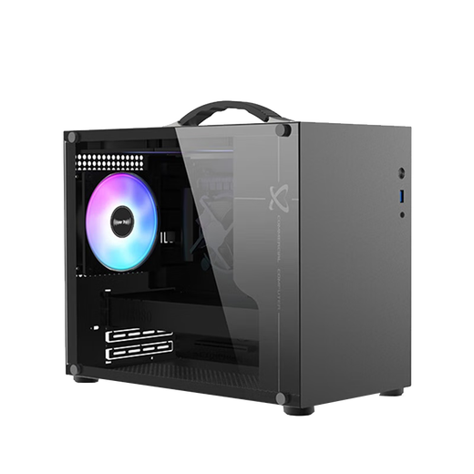 MAXSUN AMD R5 5600X/9600X/RTX5060/RX7650GRE mini host ITX complete machine portable DIY computer assembly machine desktop mini office desktop six 5600X+5060 8G+16G+1TB black/white optional