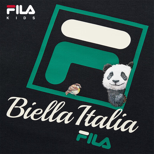 FILA【抗菌】斐乐儿童童装上衣2025年秋季新款男女童舒适套头卫衣 传奇蓝-NV 140