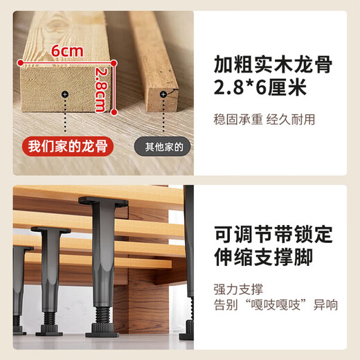 Changzexuan bed solid wood bed 1.8m*2m master bedroom king bed double bed 1.5*2m single mid-century style all solid wood bed walnut color single bed 1800*2000