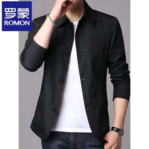 Romon (Romon) Frühlings- und Herbst-Herrengeschäft Casual Jacket Anzug mittlerer und junger Menschen mit Mitte der Farbe Dünne koreanische koreanische Windbreaker-Jacke hellgrau 1048 m [Vorgeschlagen 98-118jin [Jin gleich 0,5 kg]]