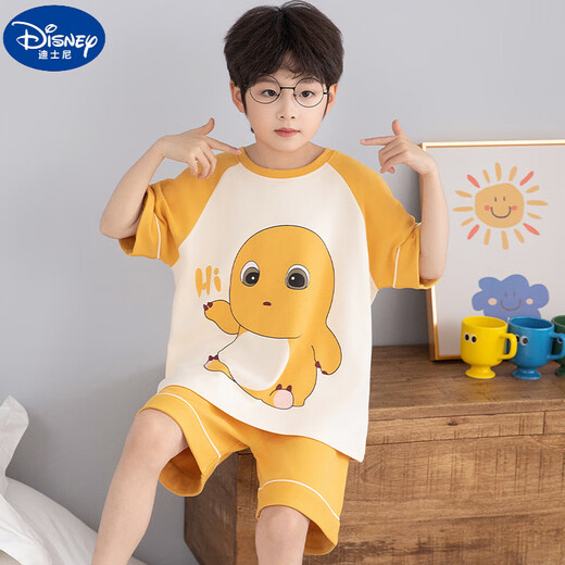 Disney children's pajamas summer thin loose breathable short sleeve shorts two-piece set boy cute cartoon home clothing suit TN-short round-693# Come on, reader 170 size 8 recommended height 90-103CM